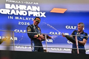 Max Verstappen ap&oacute;s vit&oacute;ria no GP do Bahrein