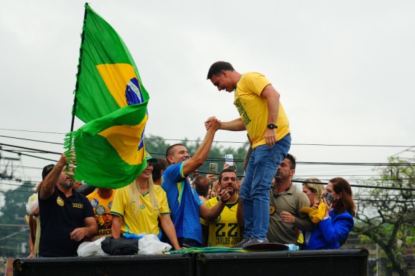 Candidato à Presidência Flávio Bolsonaro (PL) e candidato a governador do Rio de Janeiro, Douglas Ruas (PL)