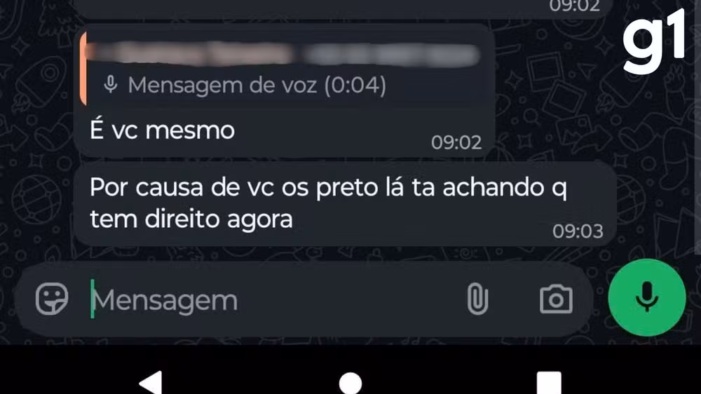 Mensagens compartilhadas nos grupos de estudantes são citadas na denúncia de manifestações racistas/Reprodução