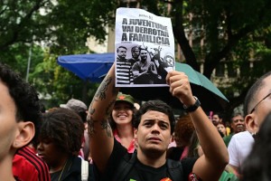 Marcha contra a extrema-direita, no Rio de Janeiro, em 7 de outubro de 2026