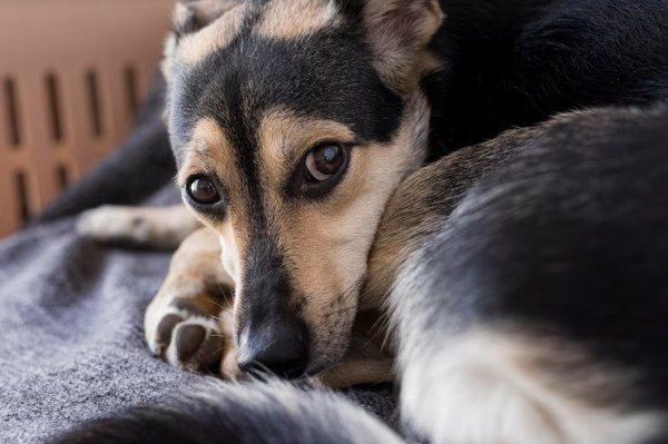 Cachorro em situação de maus-tratos