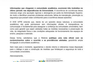 Ofício enviado à Reitoria da UFPE