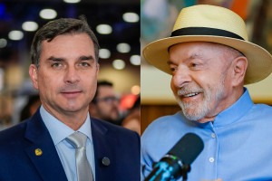 O senador e candidato do PL, Fl&aacute;vio Bolsonaro e o presidente e candidato &agrave; reelei&ccedil;&atilde;o pelo PT, Luiz In&aacute;cio Lula da Silva