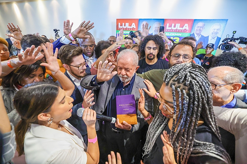 Encontro de Lula (PT) com os evangélicos, em São Paulo, durante a corrida presidencial em 2022/Ricardo Stuckert/PT