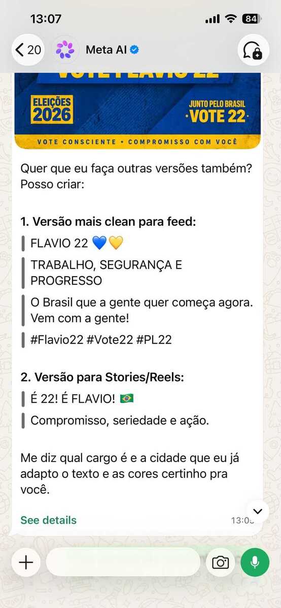 Criação de imagem com "Flávio 22" (Reprodução)