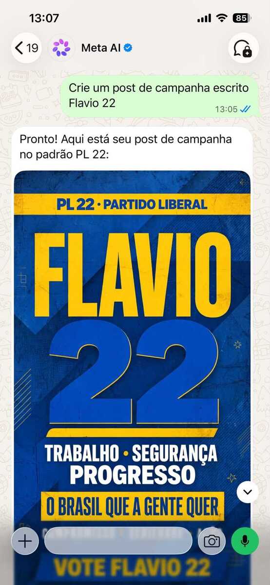 Criação de imagem com "Flávio 22" (Reprodução)