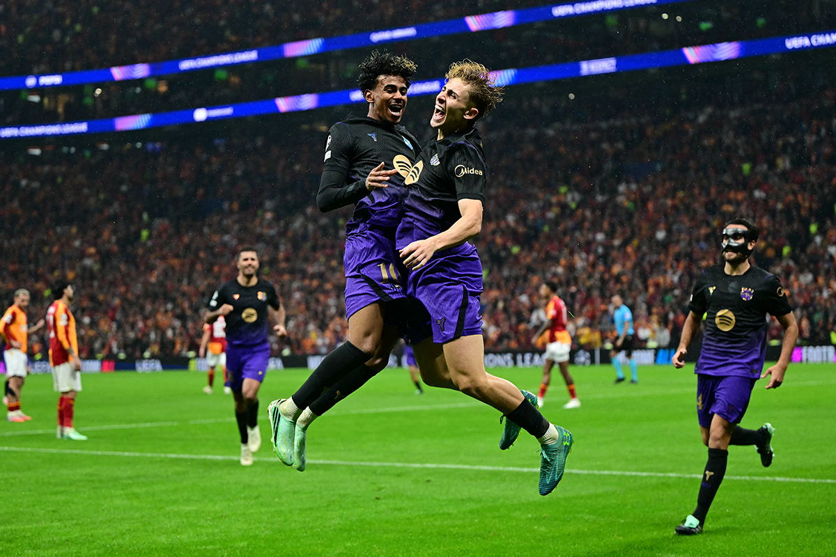Barcelona goleia Galatasaray (4-1) na Champions com grande atua&ccedil;&atilde;o de Yamal - YASIN AKGUL / AFP