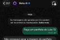 Reprodu&ccedil;&atilde;o de tela de comandos da Meta IA com candidatos Lula e Fl&aacute;vio Bolsonaro para elei&ccedil;&otilde;es - Meta IA/Reprodu&ccedil;&atilde;o