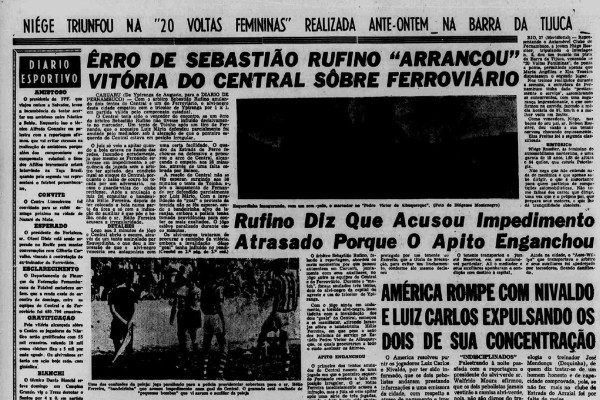 P&aacute;gina do DP que trouxe a vit&oacute;ria e Niege Rossiter no Rio