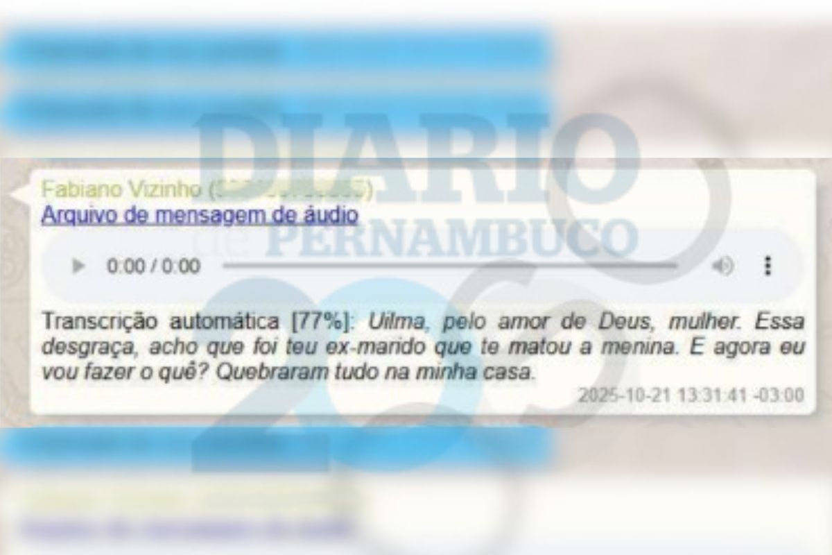 Mensagem enviada por Fabiano Rodrigues de Lima para Uilma Ferreira dos Santos/Foto: Reprodução