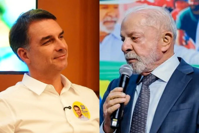 Os candidatos à presidência da República, Flávio Bolsonaro e Luiz Inácio Lula da Silva/Vittor Sales e Ricardo Stuckert