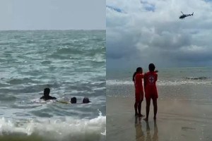 Bombeiros realizam buscas em Boa Viagem, na Zona Sul do Recife