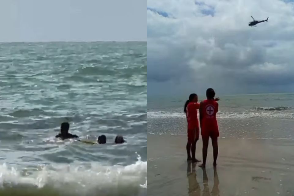 Bombeiros realizam buscas em Boa Viagem, na Zona Sul do Recife/Reprodução