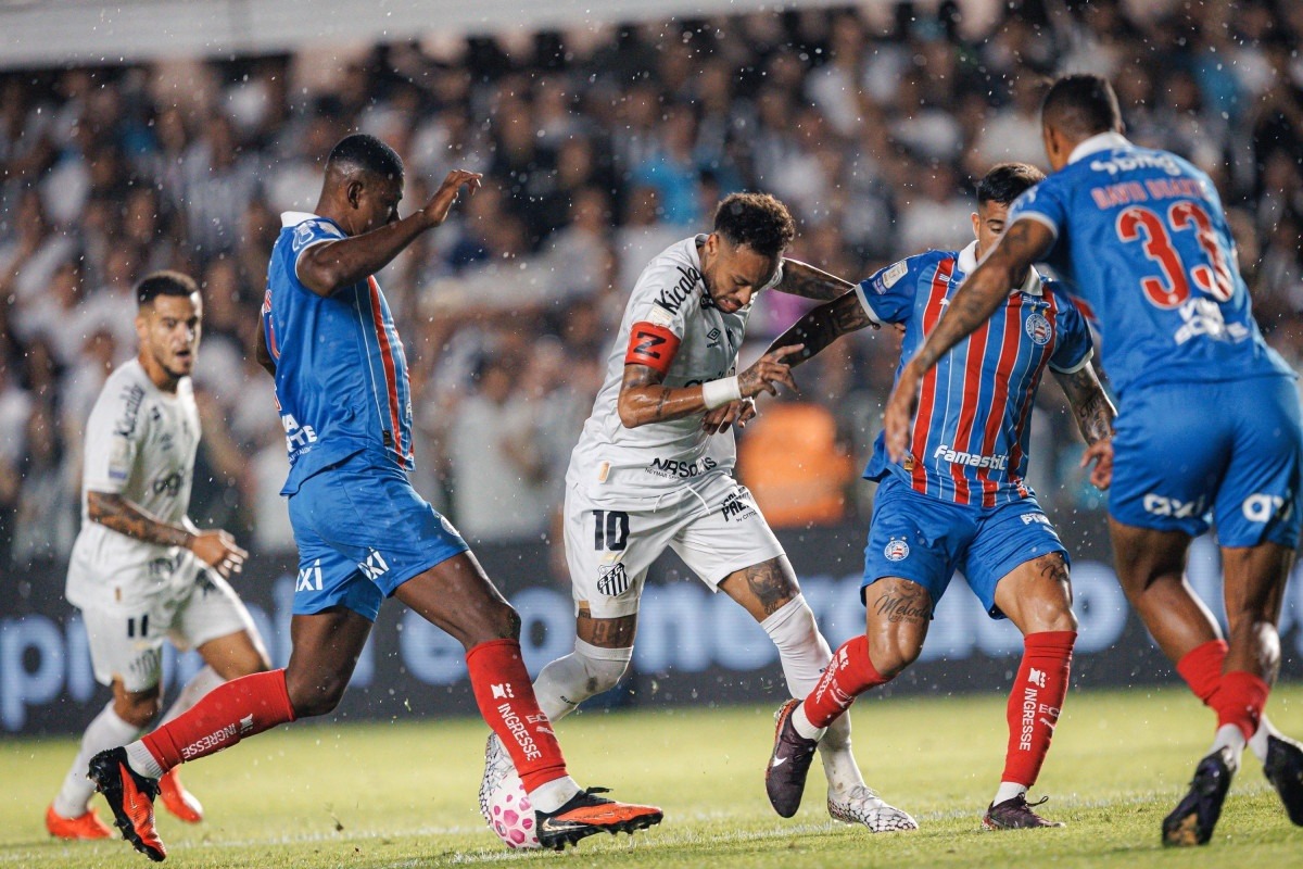 Neymar durante partida contra o Bahia /Raul Baretta/ Santos FC