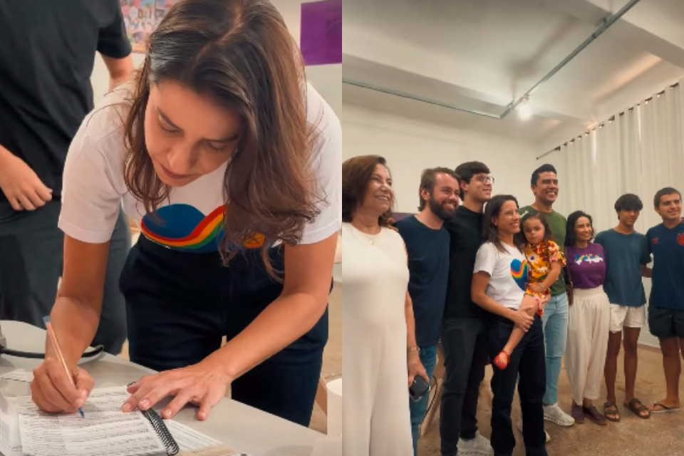 A governadora Raquel Lyra (PSD) votou em Caruaru, Agreste do estado/Reprodução/Redes Sociais
