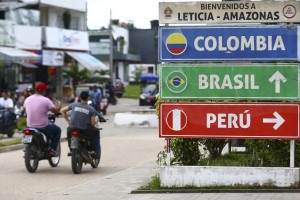 Regi&atilde;o de fronteira entre os munic&iacute;pios de Tabatinga (Brasil) e Let&iacute;cia (Col&ocirc;mbia)