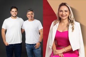 O universit&aacute;rio e secret&aacute;rio municipal Jo&atilde;o Alexandre, ao lado do pai, o prefeito Fabiano Marques, e da nutricionista Patr&iacute;cia Jaques, irm&atilde; do prefeito