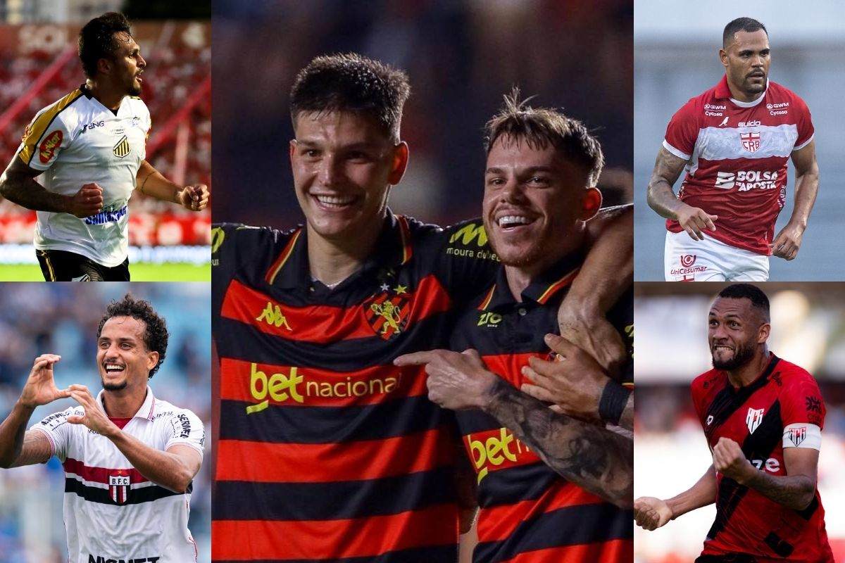 Artilharia da S&eacute;rie B: veja quem briga pela lideran&ccedil;a a tr&ecirc;s rodadas do fim - Rafael Vieira/DP Foto, L&eacute;o Piva/Ag&ecirc;ncia Botafogo, Raphael Teixeira/ACG, Francisco Cedrim/CRB, Ozzair jr. / Novorizontino
