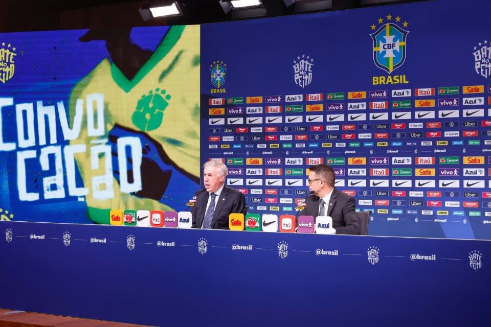 Convocação da Seleção Brasileira com Carlo Ancelotti e Rodrigo Caetano/Rafael Ribeiro / CBF
