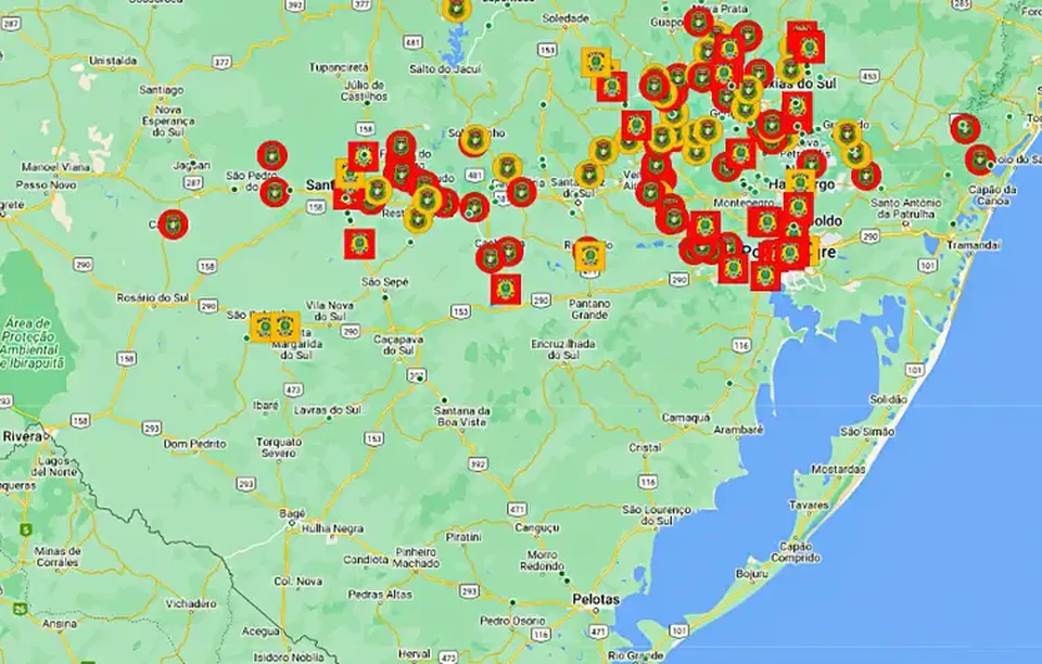 Mapa rodovirio interativo do Rio Grande do Sul  (foto: DAER.RS.GOV.BR/Divulgao)