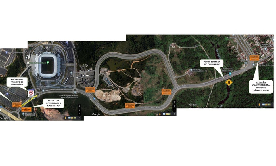Mapa mostra novo trnsito no Ramal da Arena  (Imagem/Divulgao)