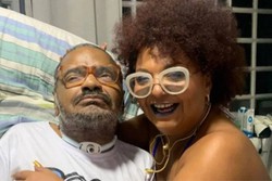 Esposa de Arlindo Cruz  atualiza estado de sade do cantor (foto: Reproduo/Rede sociais )