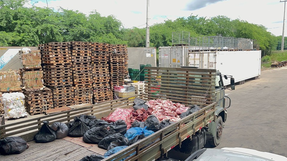 Carnes foram levadas de caminhão para zoo (Foto: Prefeitura de Petrolina)