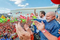 Presidente da Repblica, Luiz Incio Lula da Silva, durante Ato Unificado em Comemorao do 1 de Maio, na Neo Qumica Arena, em So Paulo