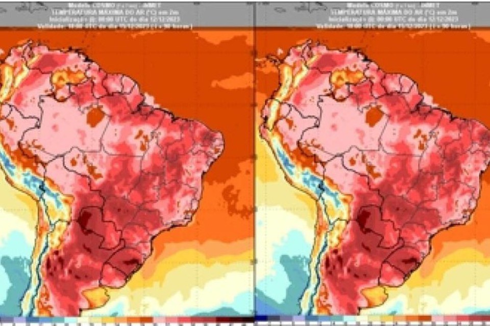 
O centro-sul do Brasil está em alerta laranja (foto: Reprodução/Inmet)
