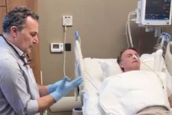 Bolsonaro comea dieta lquida aps 17 dias internado, diz boletim mdico (Reproduo/Redes sociais)