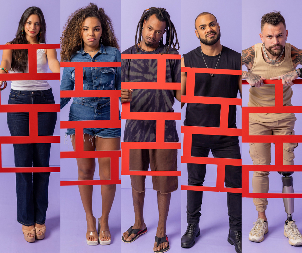 Alane, Giovanna Pitel, Luigi, Marcus Vinicius e Vinicius esto no Paredo (Foto: Globo/Fbio Rocha)