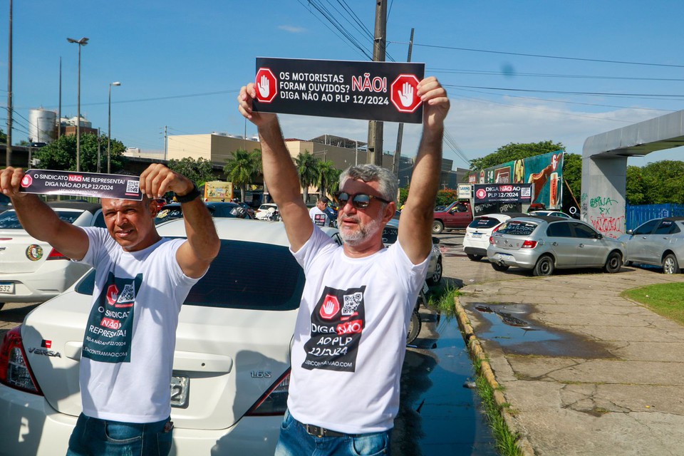 Motoristas de aplicativo criticam projeto de lei  (Foto: Marina Torres/DP)