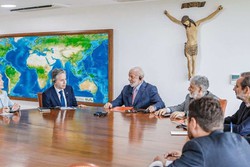 
Presidente da República, Luiz Inácio Lula da Silva, durante reunião com o Secretário de Estado dos Estados Unidos, Antony Blinken, no Palácio do Planalto