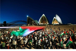 Manifestao de estudantes da Frana e da Austrlia pede cessar-fogo em Gaza (Crdito: AFP)