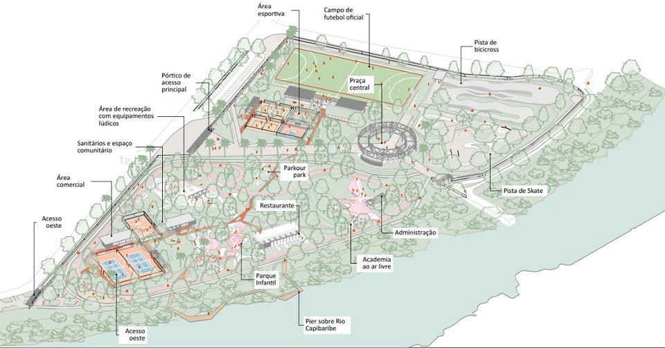 Planta do Projeto da Viva Parques para o Parque Santana (Divulgação)