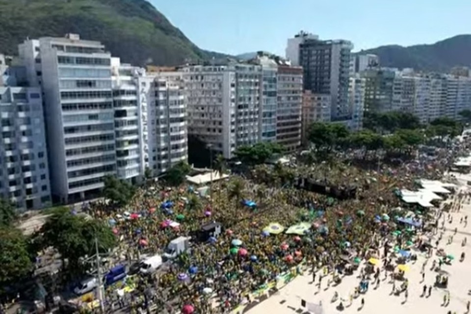 Manifestao em Copacabana rene milhares de bolsonaristas (Reproduo)
