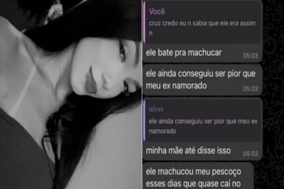 Na conversa com amiga, kaylane revela o quo violente era o seu 'parceiro' (Crdito: Reproduo)