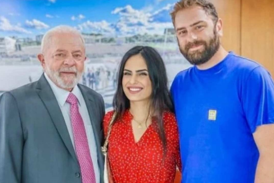 Lula, a médica Natália Schincariol e Lulinha (Crédito: Reprodução/Instagram)