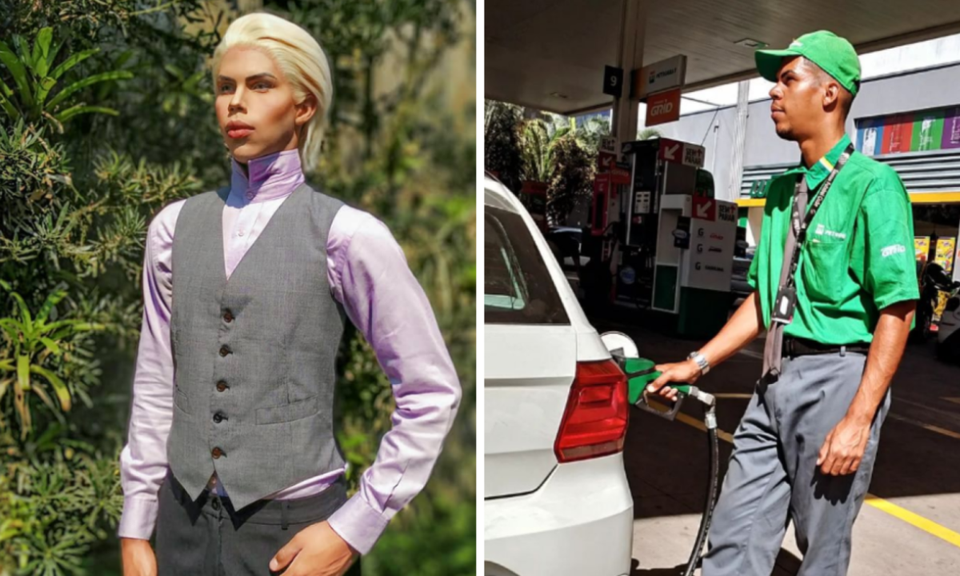 
Antes e depois de Felipe Adam, o ex-Ken Humano
 (foto: Reproduo / Instagram)