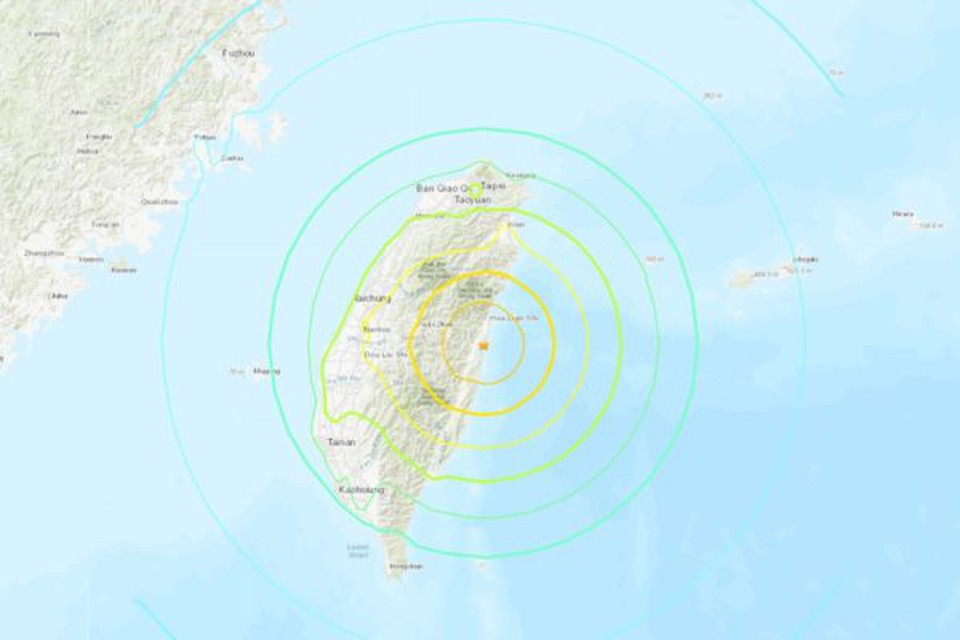 De acordo com o Servio Geolgico dos Estados Unidos, o terremoto teve magnitude de 7,4 na Escala Richter (foto: Reproduo / USGS)