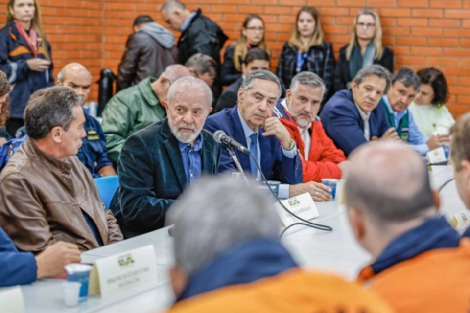 Lula esteve no RS pela segunda vez aps o incio das enchentes no estado  (crdito: Ricardo Stuckert/Presidncia da Repblica)