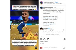 Neymar causa polmica ao comentar post sobre Mbapp: "Baba ovo de gringo" (foto: Reproduo)