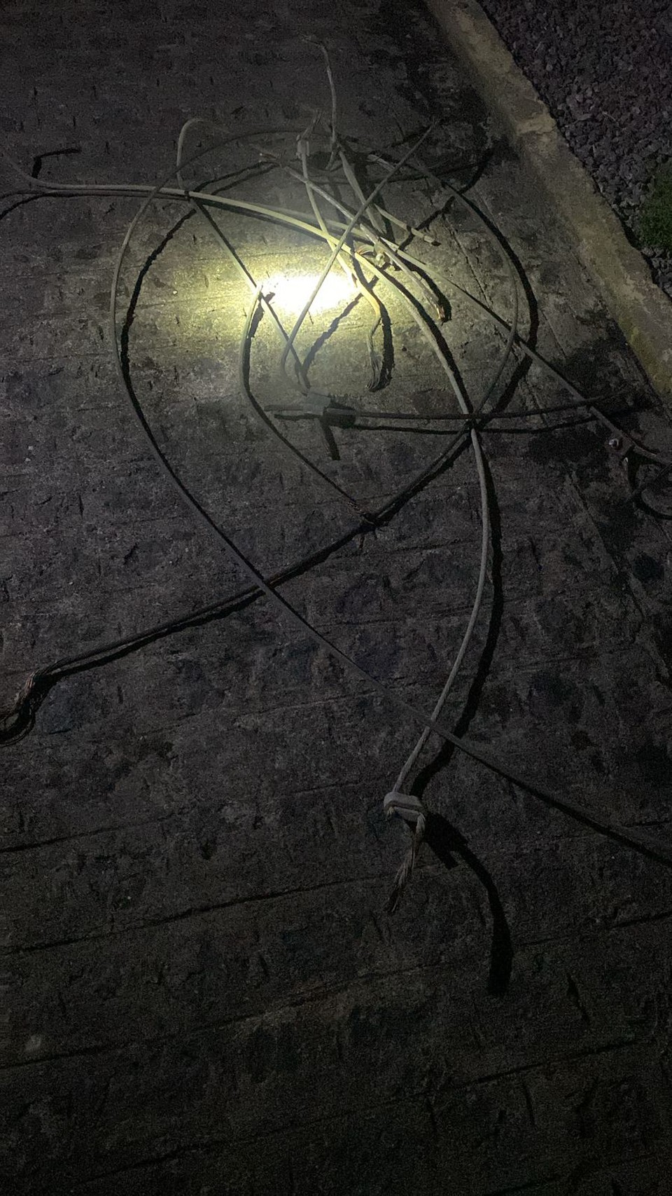 Fios ficaram espalhados no cho  (Foto: Divulgao)