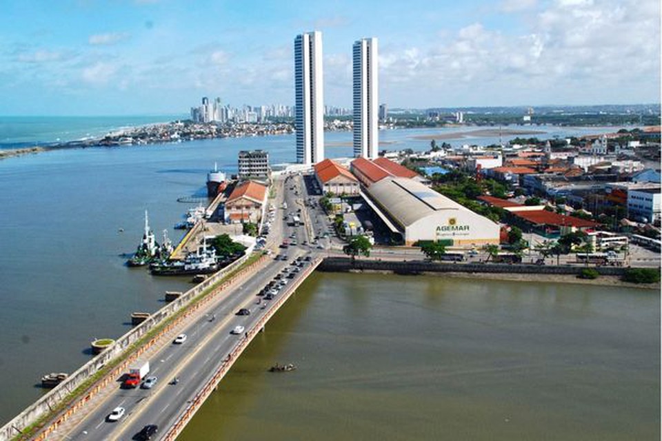 Imagem area mostra a beleza do Recife  (Foto: Inaldo Lins/Prefeitura do Recife)
