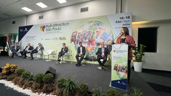 Em feira internacional de frutas e hortalias, governadora destaca capacidade de exportao de Pernambuco  (Foto: Divulgao)