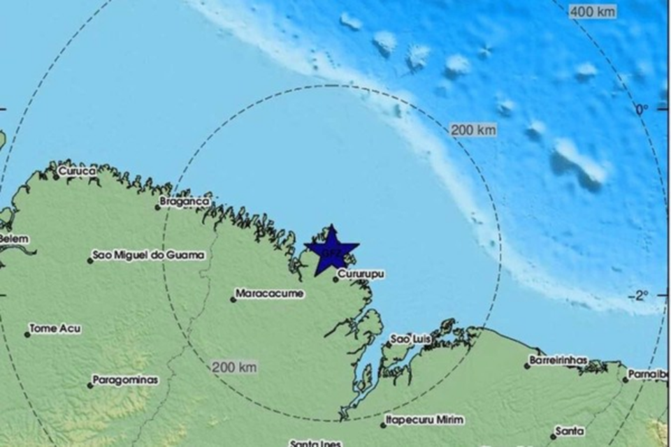 Tremores de baixa magnitude so relativamente comuns no Brasil. Geralmente, esses sismos so causados por presses geolgicas (Crdito: Divulgao/Centro Sismolgico Euro-Mediterrnico
)