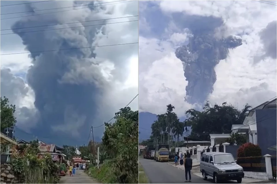 Nuvens quentes se espalharam por vrios quilmetros ao norte (Foto: Reproduo/X)