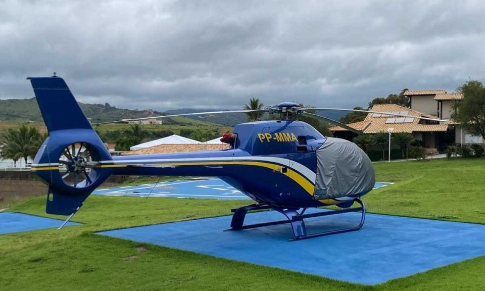 Helicptero que caiu em Capitlio (Crdito: Redes Sociais)