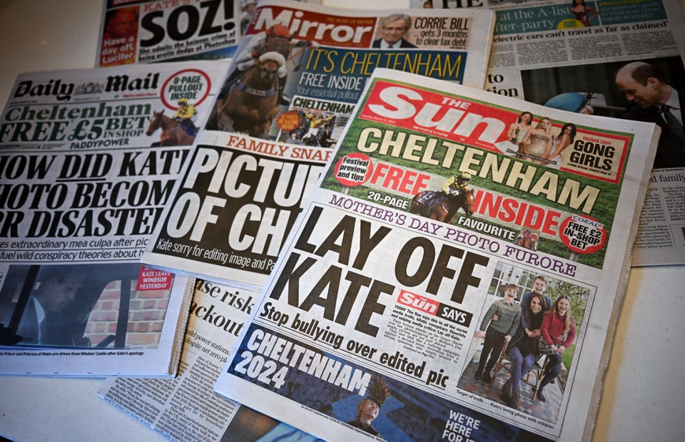 Jornais britnicos abordam foto editada de Kate (PAUL ELLIS / AFP
)