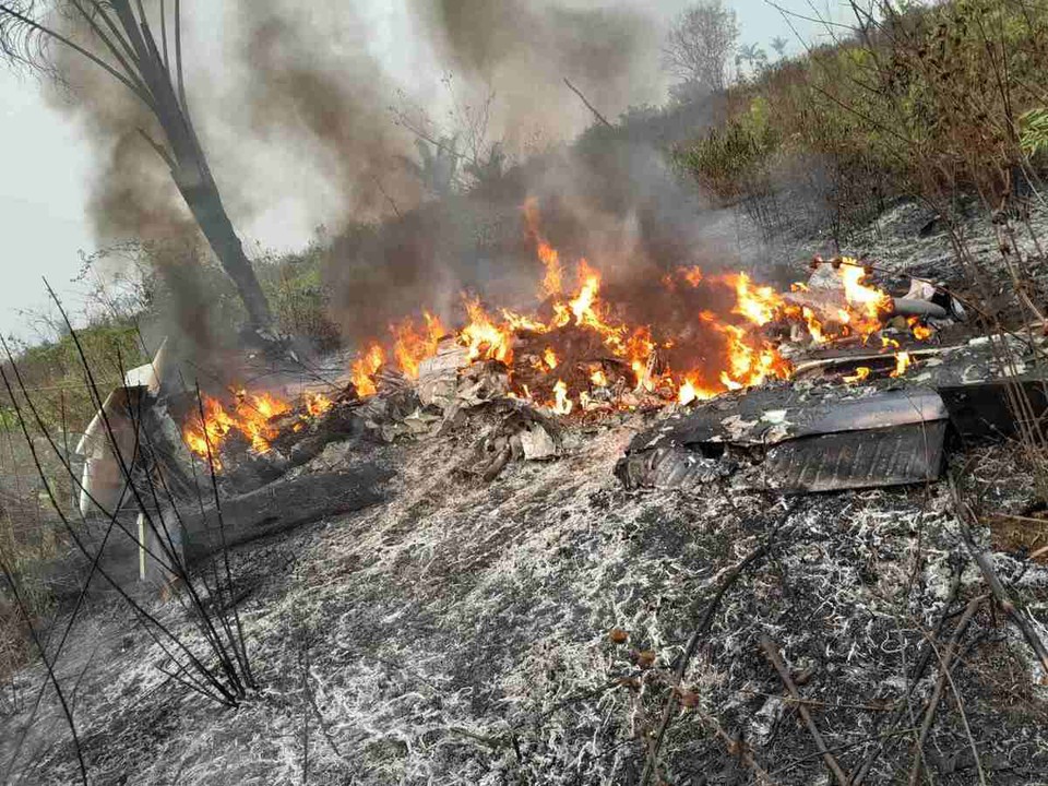 Avio caiu na manh desta quinta-feira (15/8) em uma rea de mata (Foto: Divulgao/PJC)